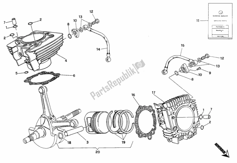 Tutte le parti per il Cilindro - Pistone del Ducati Monster 900 1995