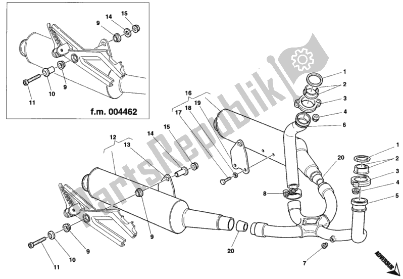 Tutte le parti per il Impianto Di Scarico del Ducati Monster 900 1995