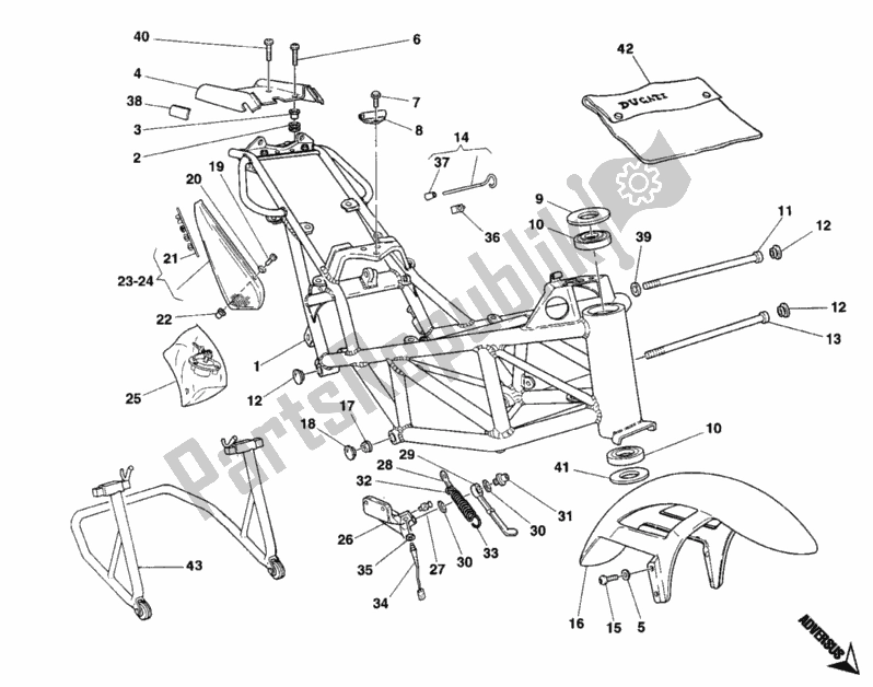 Tutte le parti per il Telaio del Ducati Monster 900 1995