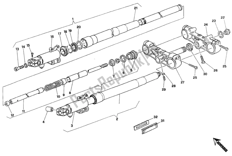 Toutes les pièces pour le Fourche Avant Showa Fm <009914 du Ducati Monster 900 1995