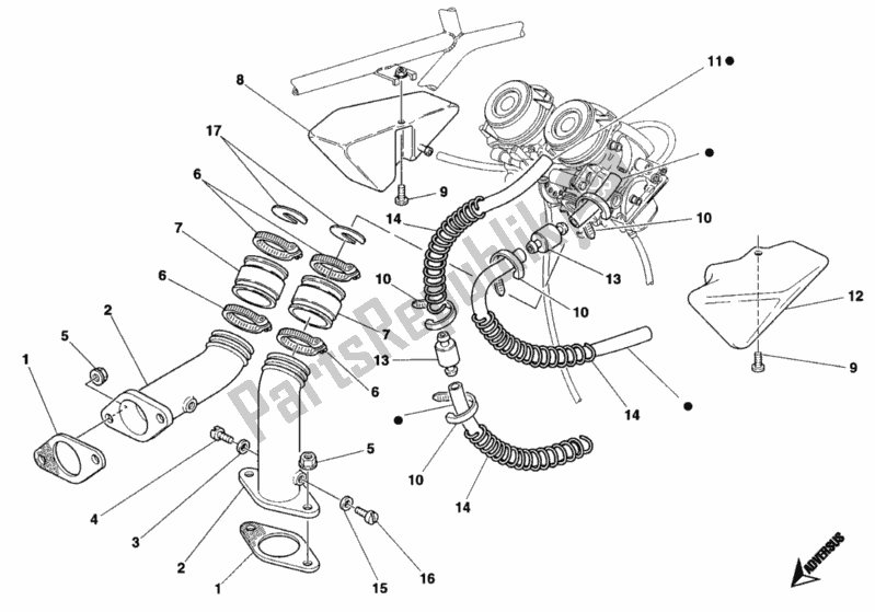 Tutte le parti per il Collettore Di Aspirazione del Ducati Monster 900 1995