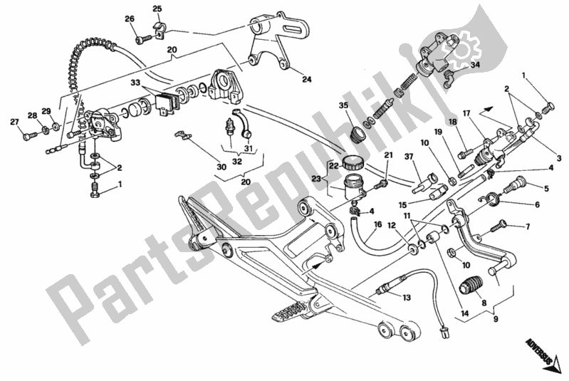 Tutte le parti per il Sistema Frenante Posteriore del Ducati Monster 900 1995