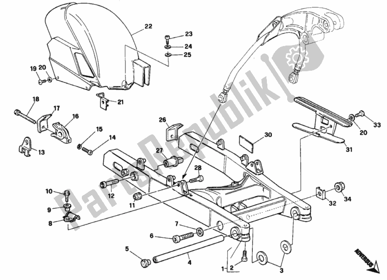 Tutte le parti per il Forcellone Fm <006463 del Ducati Monster 900 1995