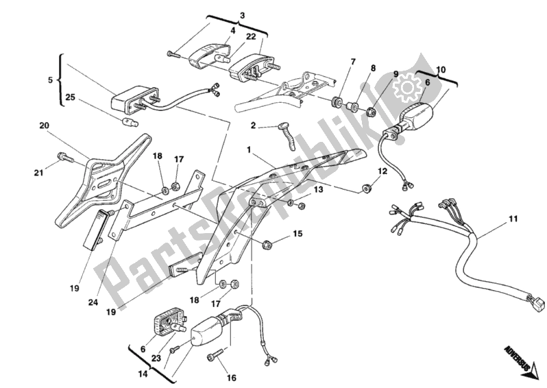 Tutte le parti per il Fanale Posteriore Usa del Ducati Monster 900 1995