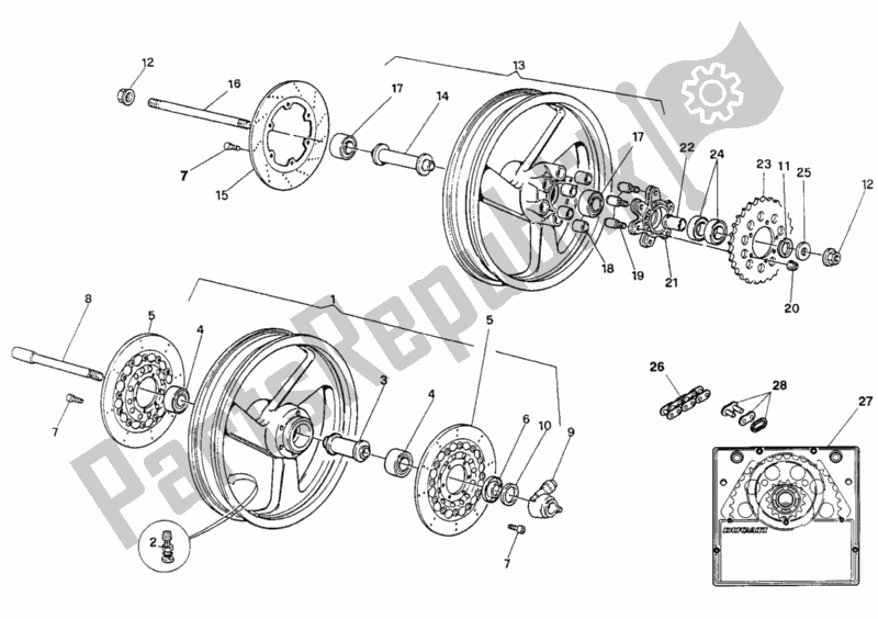 Todas las partes para Ruedas Fm <009282 de Ducati Monster 900 1995