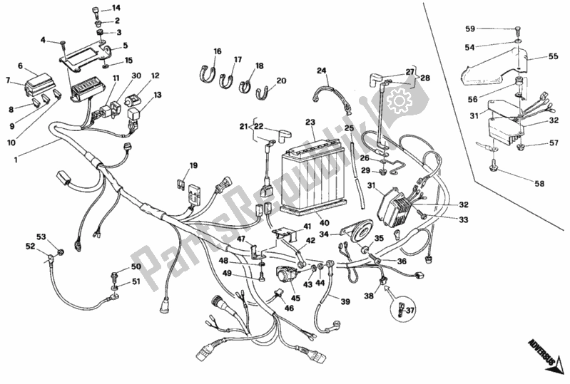 Tutte le parti per il Cablaggio Elettrico del Ducati Monster 900 1995