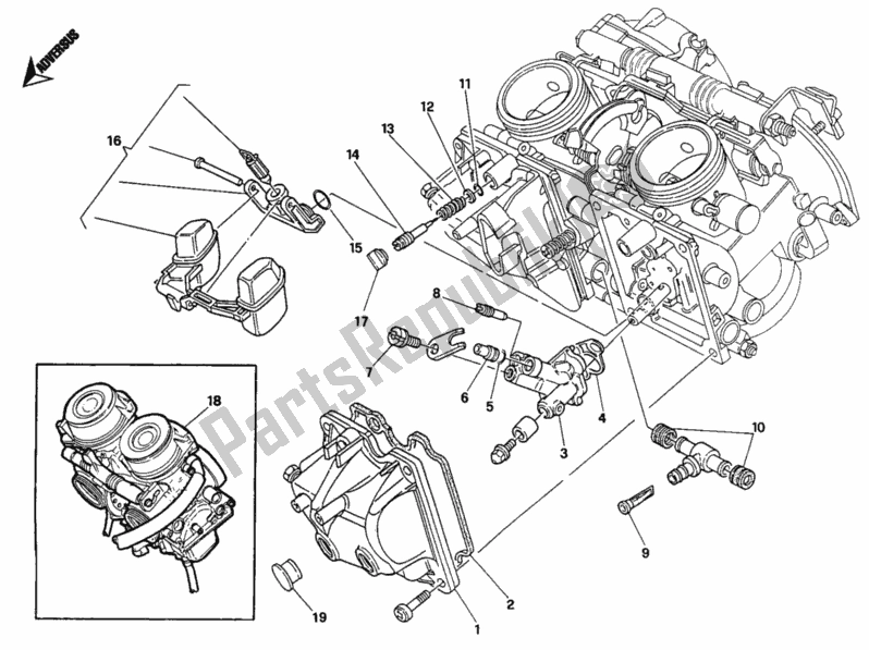 All parts for the Carburetor of the Ducati Monster 900 1996