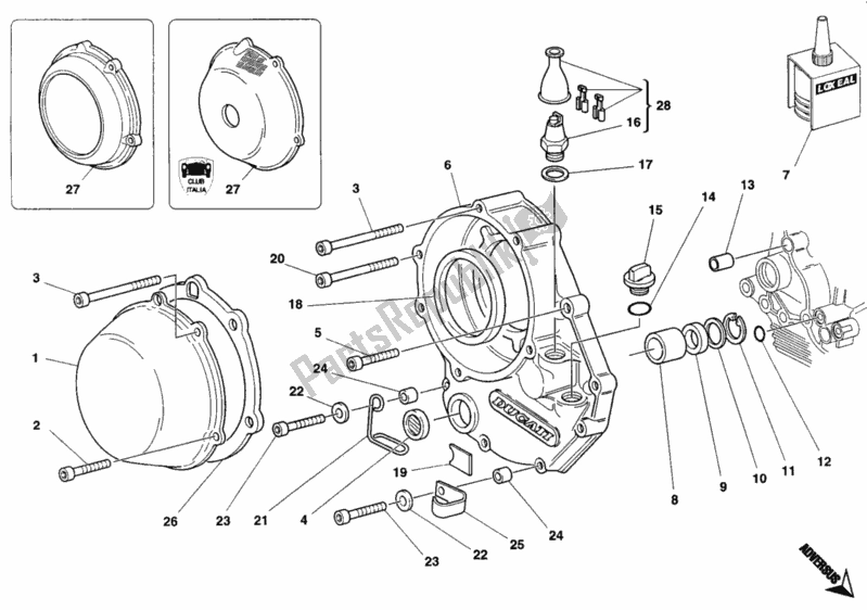 Alle onderdelen voor de Koppelingsdeksel van de Ducati Monster 900 1996