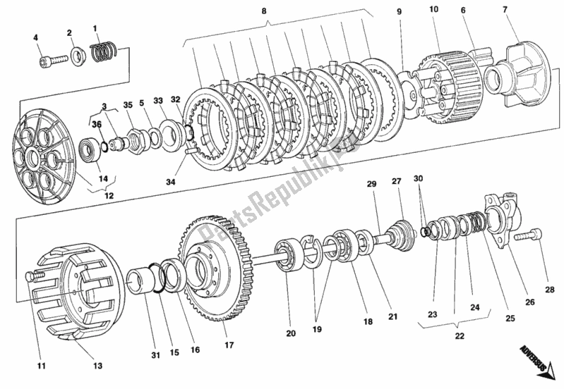 Alle onderdelen voor de Koppeling van de Ducati Monster 900 1996