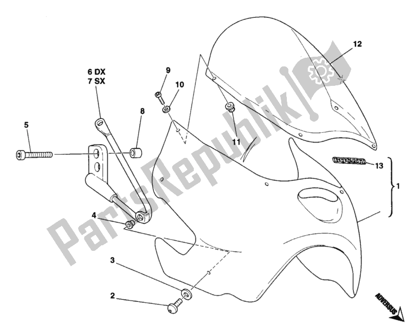 Tutte le parti per il Cuffia del Ducati Monster 900 1996