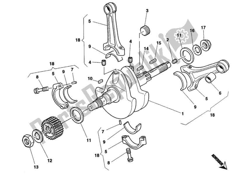 Alle onderdelen voor de Krukas van de Ducati Monster 900 1996