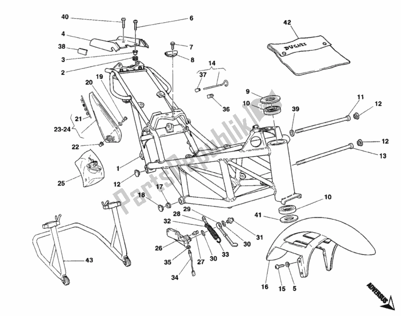 Tutte le parti per il Telaio del Ducati Monster 900 1996