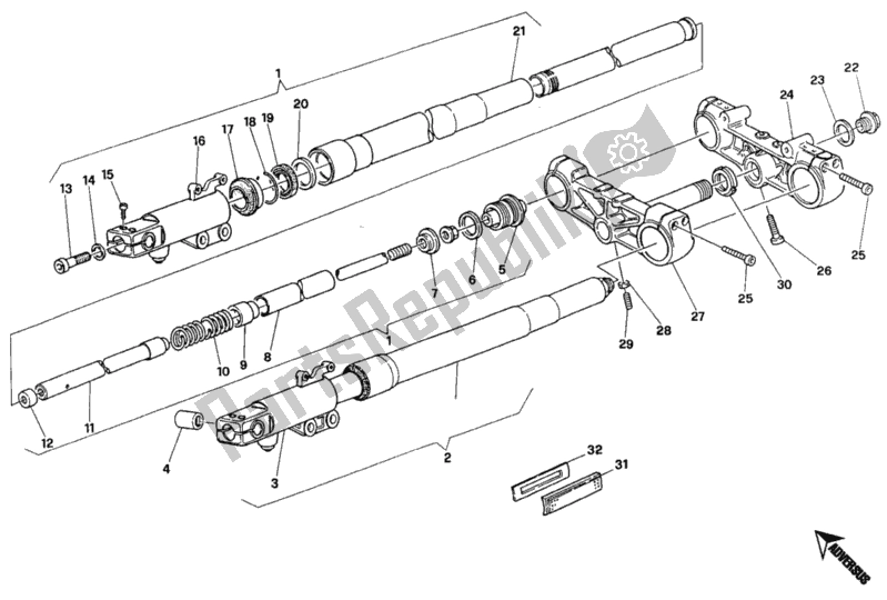 Tutte le parti per il Forcella Anteriore Showa Fm <009914 del Ducati Monster 900 1996