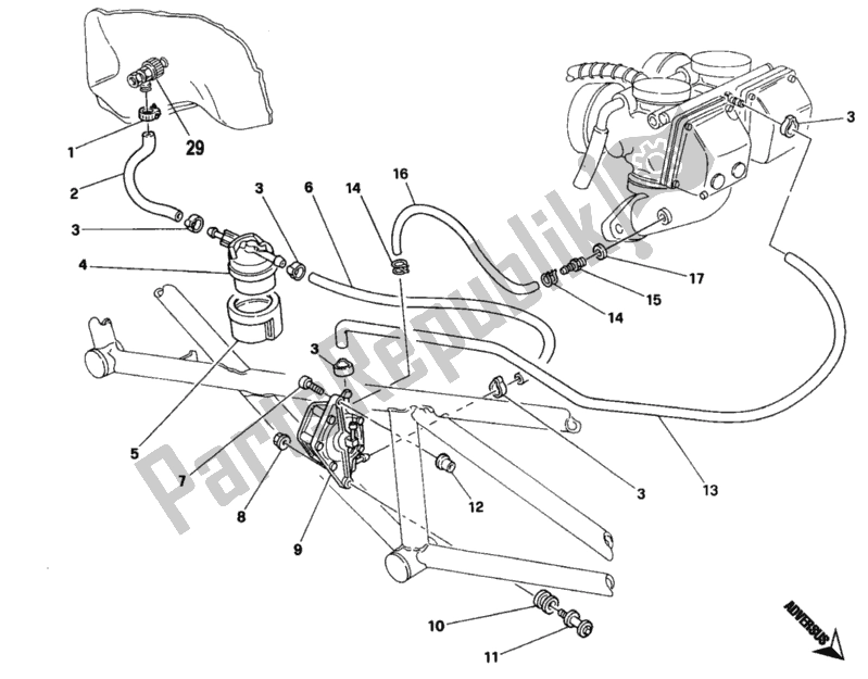 Alle onderdelen voor de Brandstofpomp <004462 van de Ducati Monster 900 1996