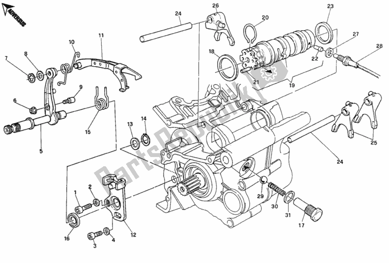 Alle onderdelen voor de Schakelmechanisme van de Ducati Monster 900 1996