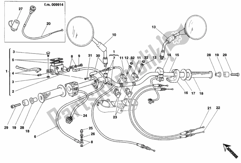 Alle onderdelen voor de Stuur van de Ducati Monster 900 1996