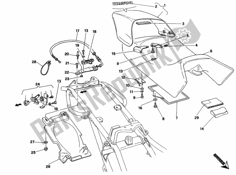 Alle onderdelen voor de Stoel van de Ducati Monster 900 1996