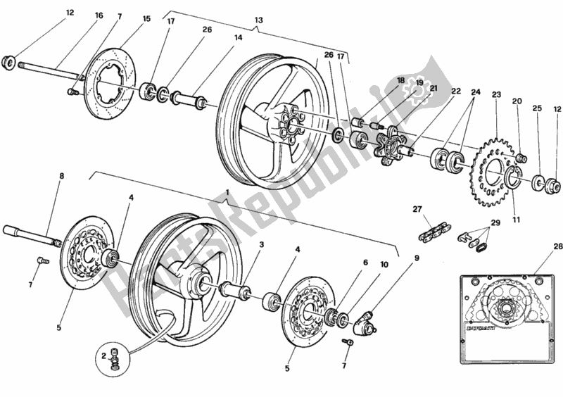 Toutes les pièces pour le Roues Dm 009283> du Ducati Monster 900 1996