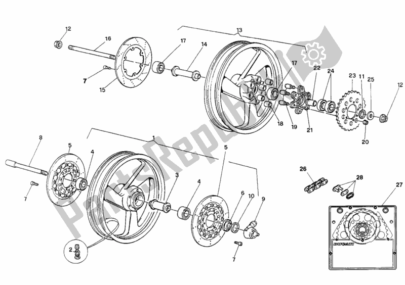 Todas las partes para Ruedas Fm <009282 de Ducati Monster 900 1996