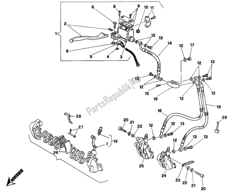 Todas las partes para Sistema De Freno Delantero de Ducati Monster 900 1997