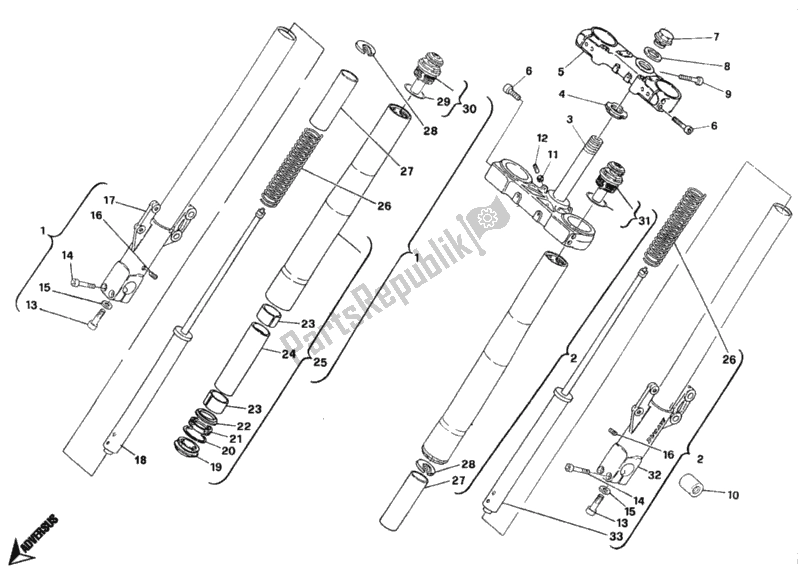 Tutte le parti per il Forcella Anteriore Marzocchi Dm 009915> del Ducati Monster 900 1997