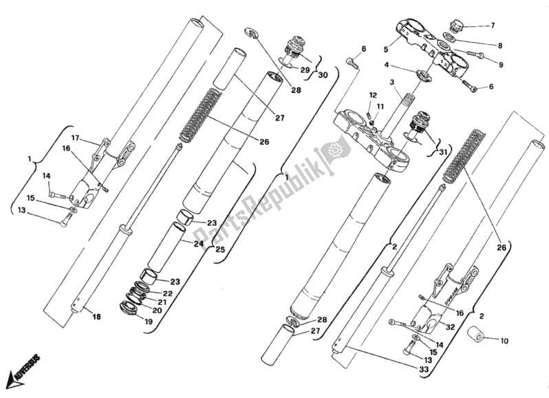 Todas las partes para Horquilla Delantera Marzocchi Dm 009915> de Ducati Monster 900 1997
