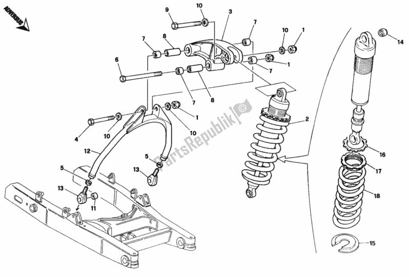 Todas las partes para Amortiguador Trasero de Ducati Monster 900 1997