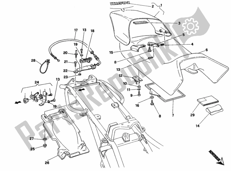 Alle onderdelen voor de Stoel van de Ducati Monster 900 1997