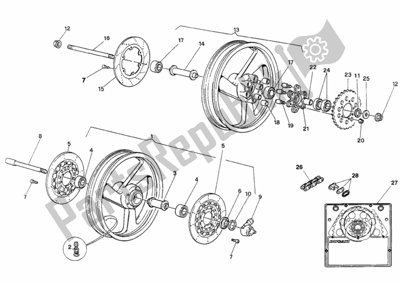 Tutte le parti per il Ruote Fm <009282 del Ducati Monster 900 1997