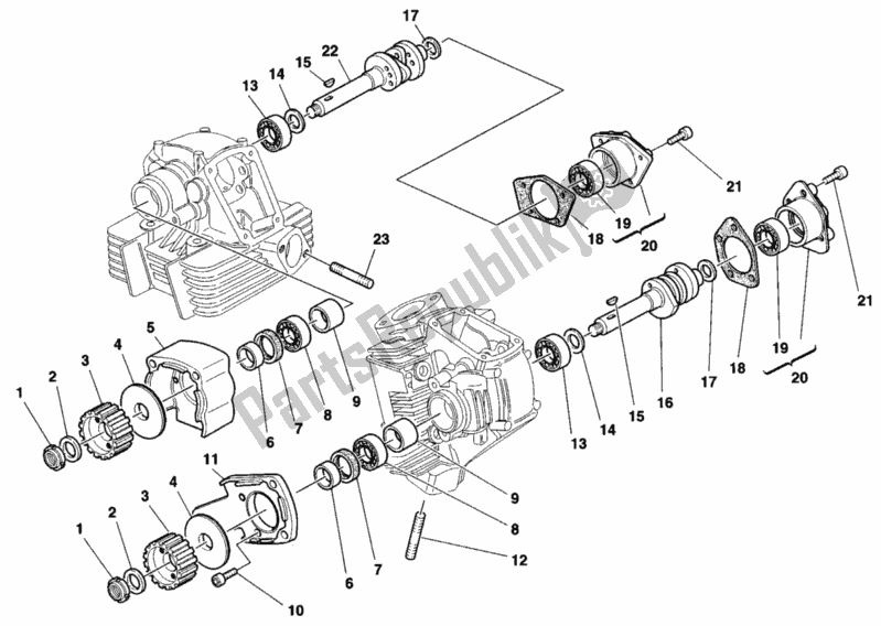 All parts for the Camshaft of the Ducati Monster 900 1998