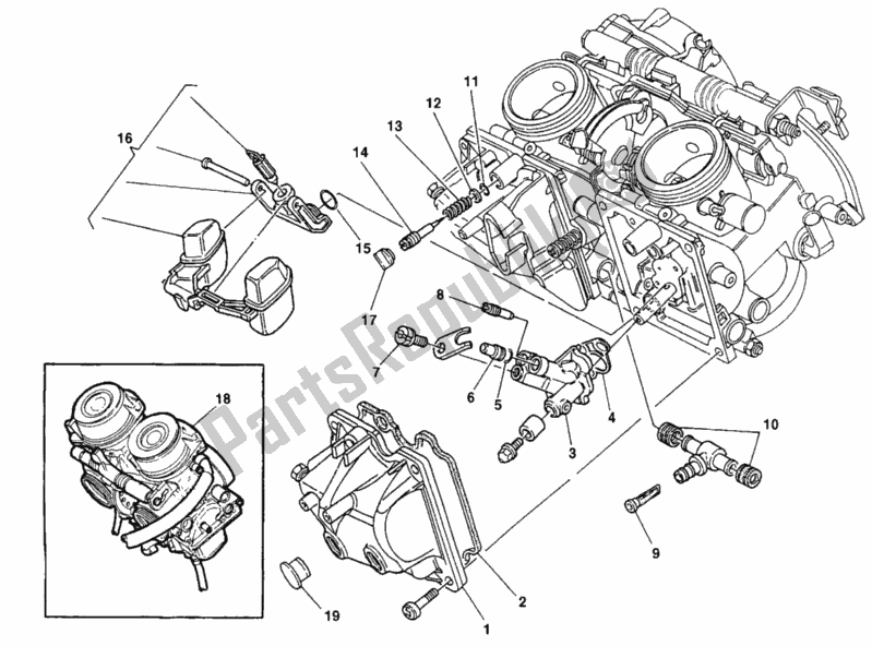 Tutte le parti per il Carburatore del Ducati Monster 900 1998