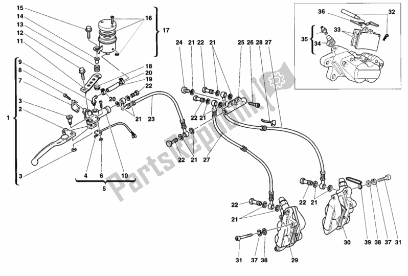 Todas las partes para Sistema De Freno Delantero de Ducati Monster 900 1998
