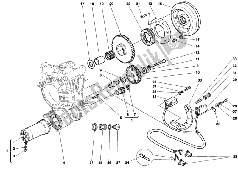 Tutte le parti per il Generatore - Motore Di Avviamento del Ducati Monster 900 1998