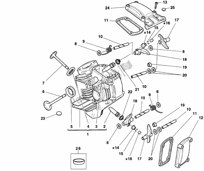 Tutte le parti per il Testata Orizzontale del Ducati Monster 900 1998