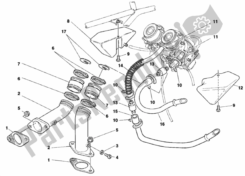 Tutte le parti per il Collettore Di Aspirazione del Ducati Monster 900 1998