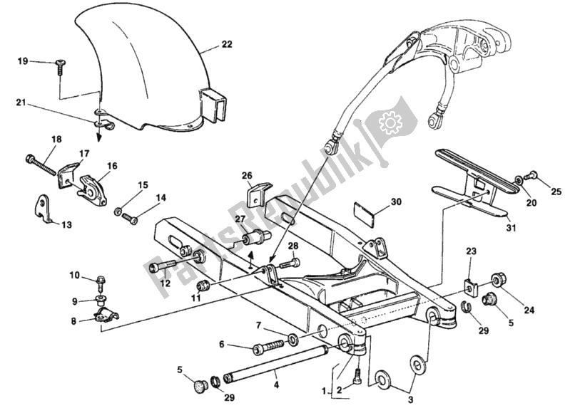 Todas las partes para Brazo Oscilante de Ducati Monster 900 1998