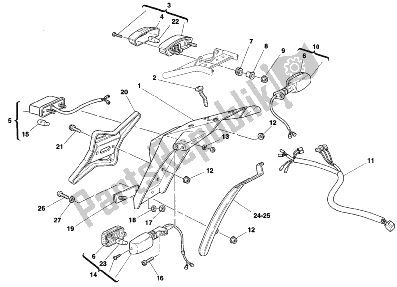 Tutte le parti per il Fanale Posteriore del Ducati Monster 900 1998