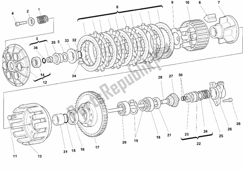 Toutes les pièces pour le Embrayage du Ducati Monster 900 1999