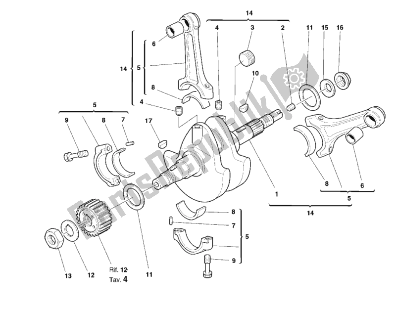 Tutte le parti per il Albero A Gomiti del Ducati Monster 900 1999