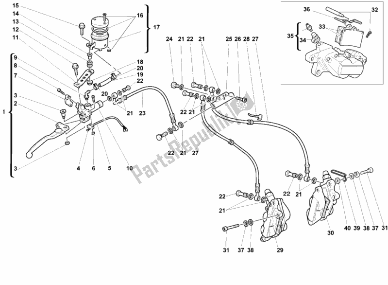 Tutte le parti per il Sistema Frenante Anteriore del Ducati Monster 900 1999