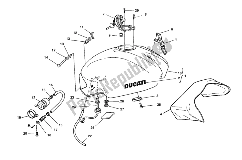 Tutte le parti per il Serbatoio Di Carburante del Ducati Monster 900 1999