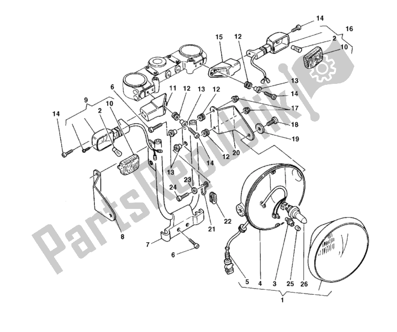 Tutte le parti per il Faro del Ducati Monster 900 1999