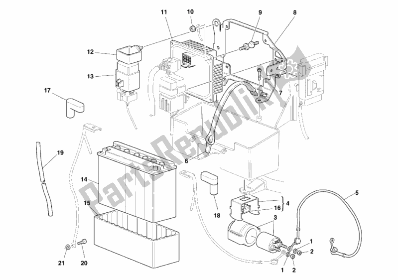 Tutte le parti per il Batteria del Ducati Monster 900 2000