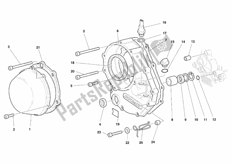 Tutte le parti per il Coperchio Frizione del Ducati Monster 900 2000