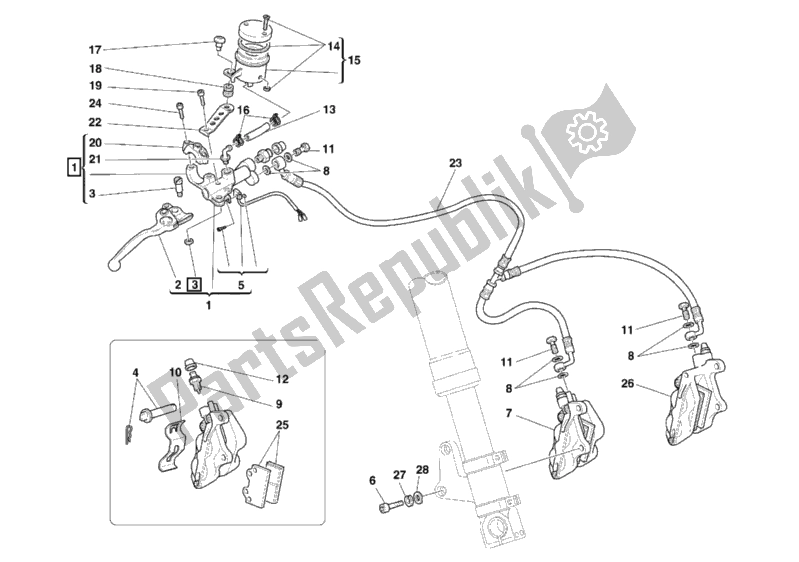 Tutte le parti per il Sistema Frenante Anteriore del Ducati Monster 900 2000