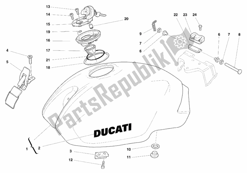 Tutte le parti per il Serbatoio Di Carburante del Ducati Monster 900 2000