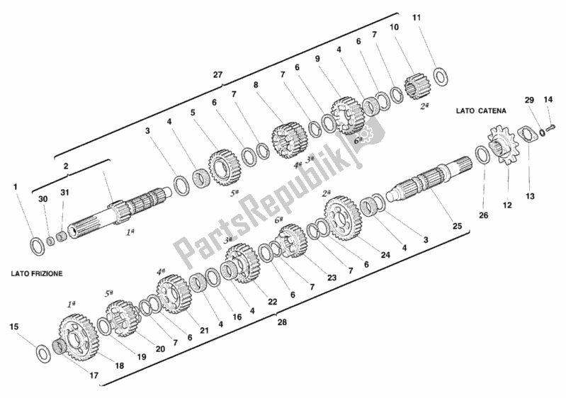 Todas las partes para Caja De Cambios de Ducati Monster 900 2000