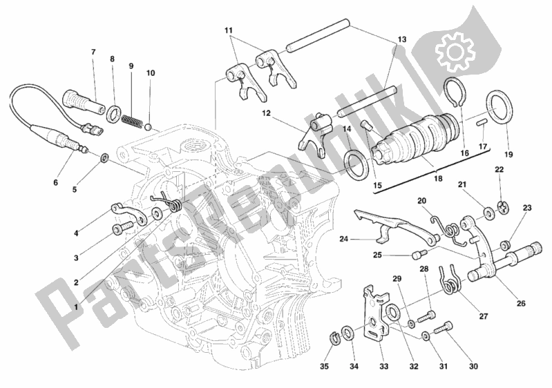 Todas as partes de Mecanismo De Mudança De Marcha do Ducati Monster 900 2000