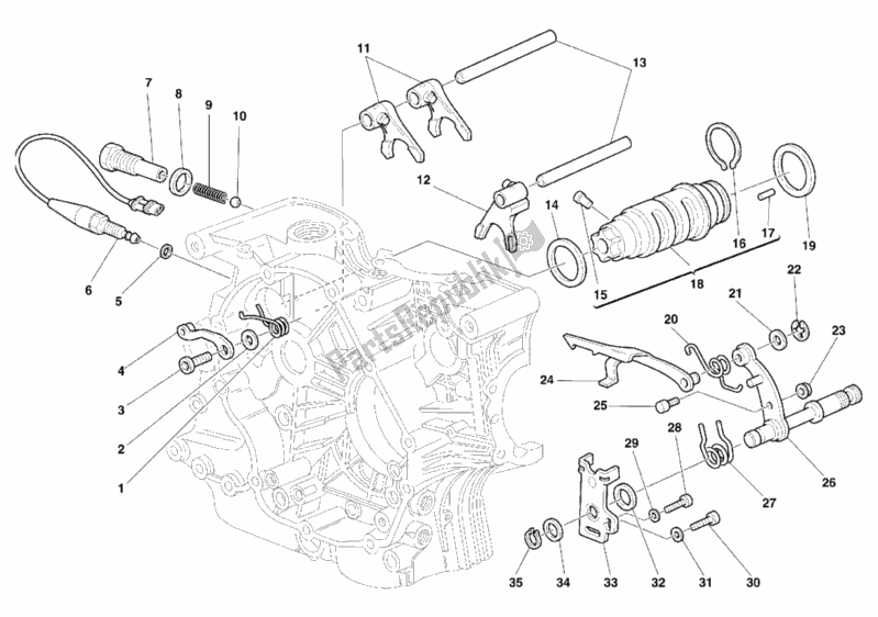 Tutte le parti per il Meccanismo Di Cambio Marcia del Ducati Monster 900 2000