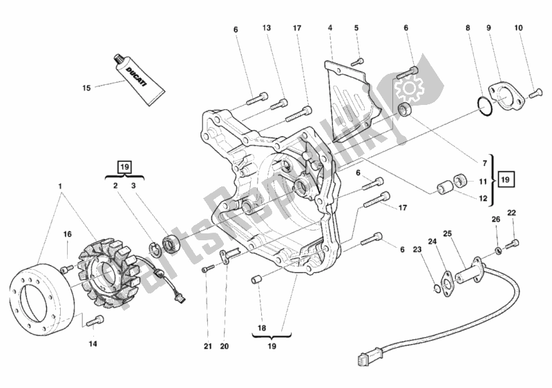 Tutte le parti per il Coperchio Del Generatore del Ducati Monster 900 2000